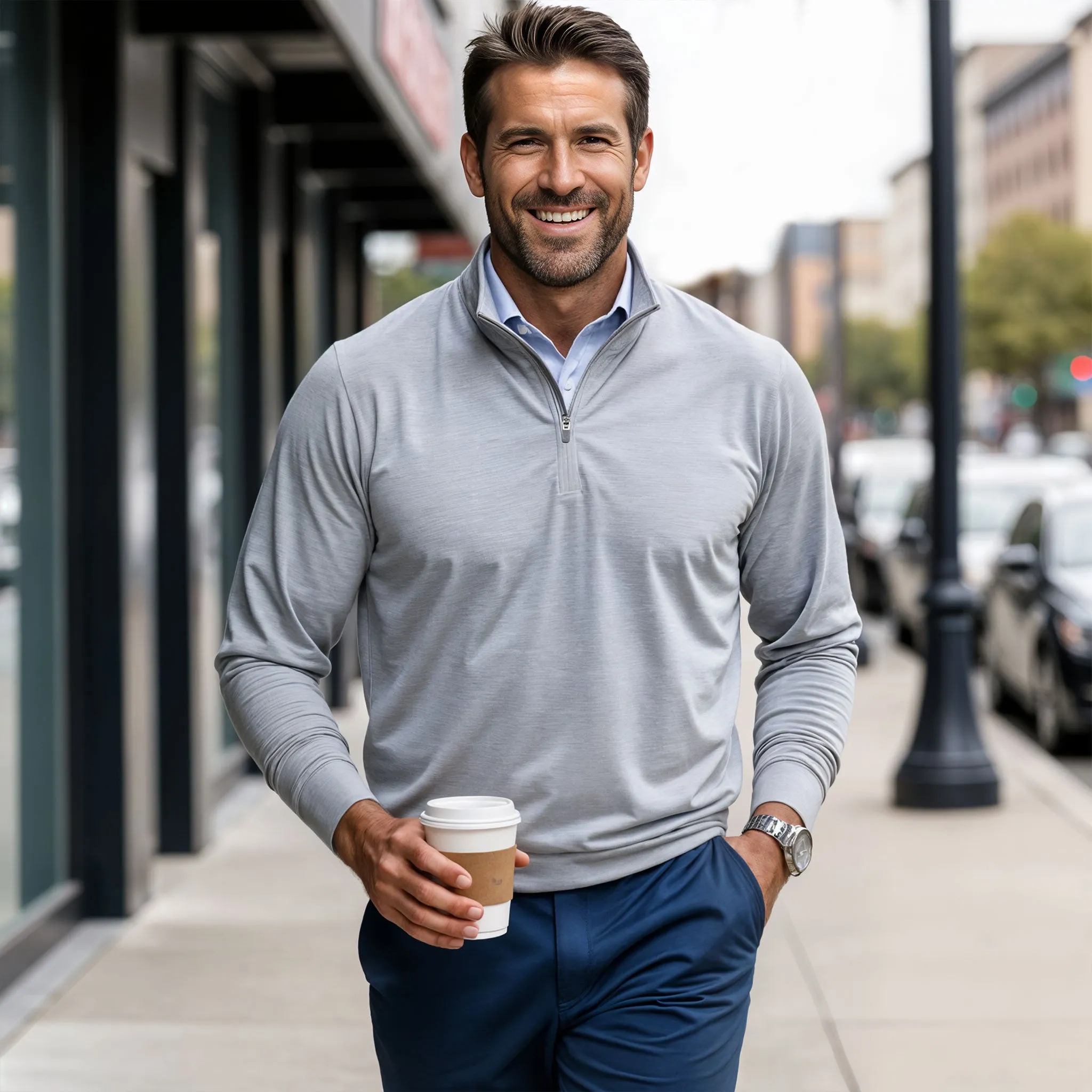 DriRelease® Performance Pullover Light Grey