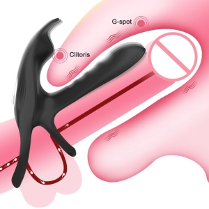 Dual Vibrator Cock Ring with Dual Motor Wireless Remote Cock Penis Ring for Men Delay Ejaculation