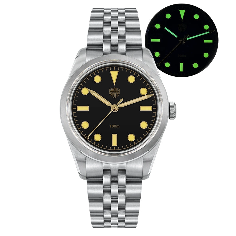 ★EU Pre-Owned★Watchdives Retro Sub 36mm VH31 Men Watch