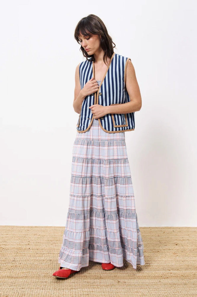 FRNCH Camila Blue Reversible Waistcoat