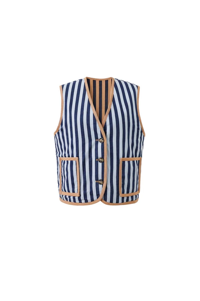 FRNCH Camila Blue Reversible Waistcoat