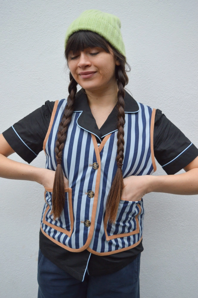 FRNCH Camila Blue Reversible Waistcoat