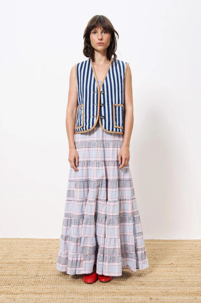 FRNCH Camila Blue Reversible Waistcoat