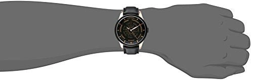 Gevril Columbus Circle Mens Swiss Automatic Black Leather Strap Watch, (Model: 2004)