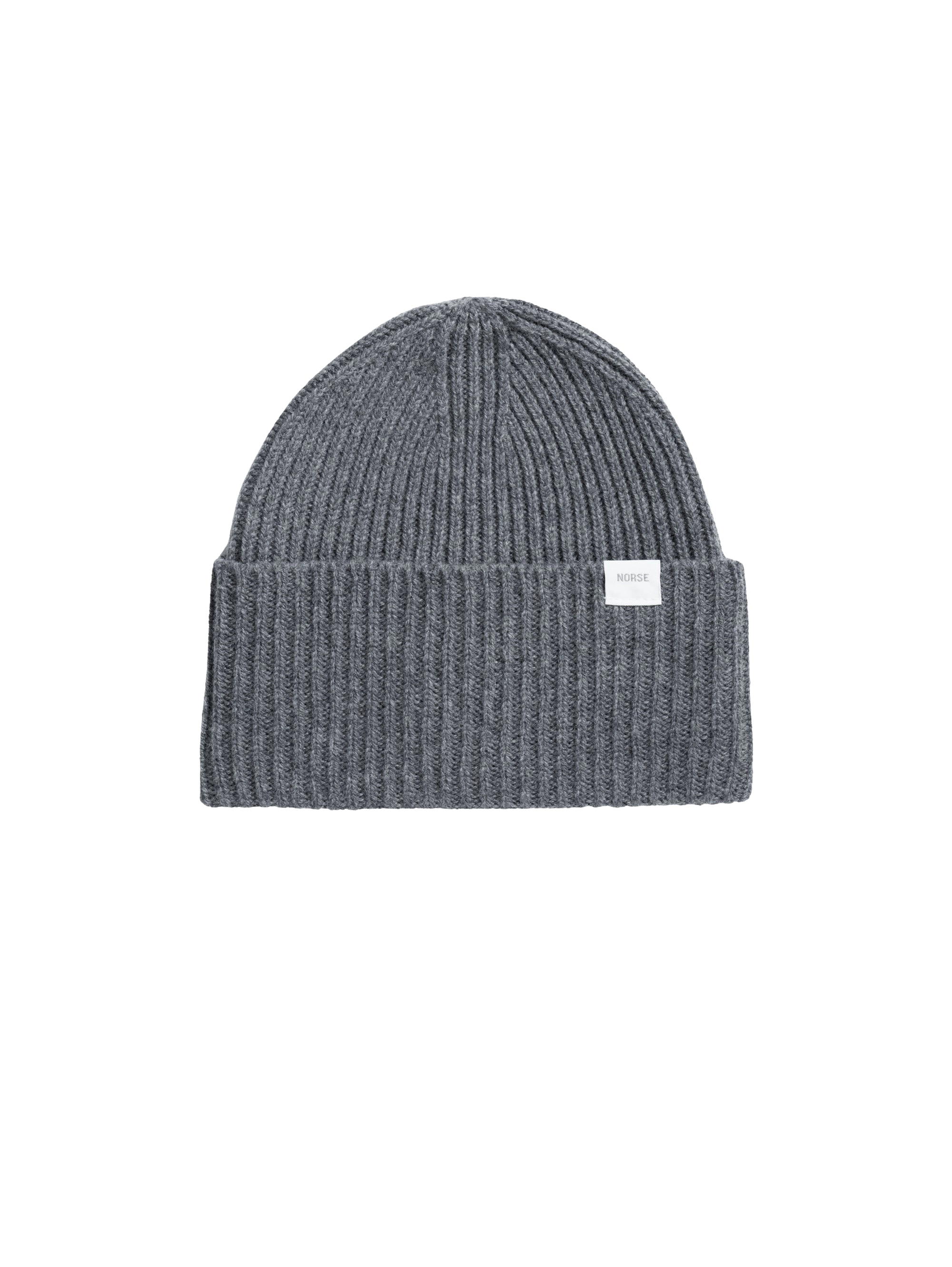 Gray Ribbed Wool Hat