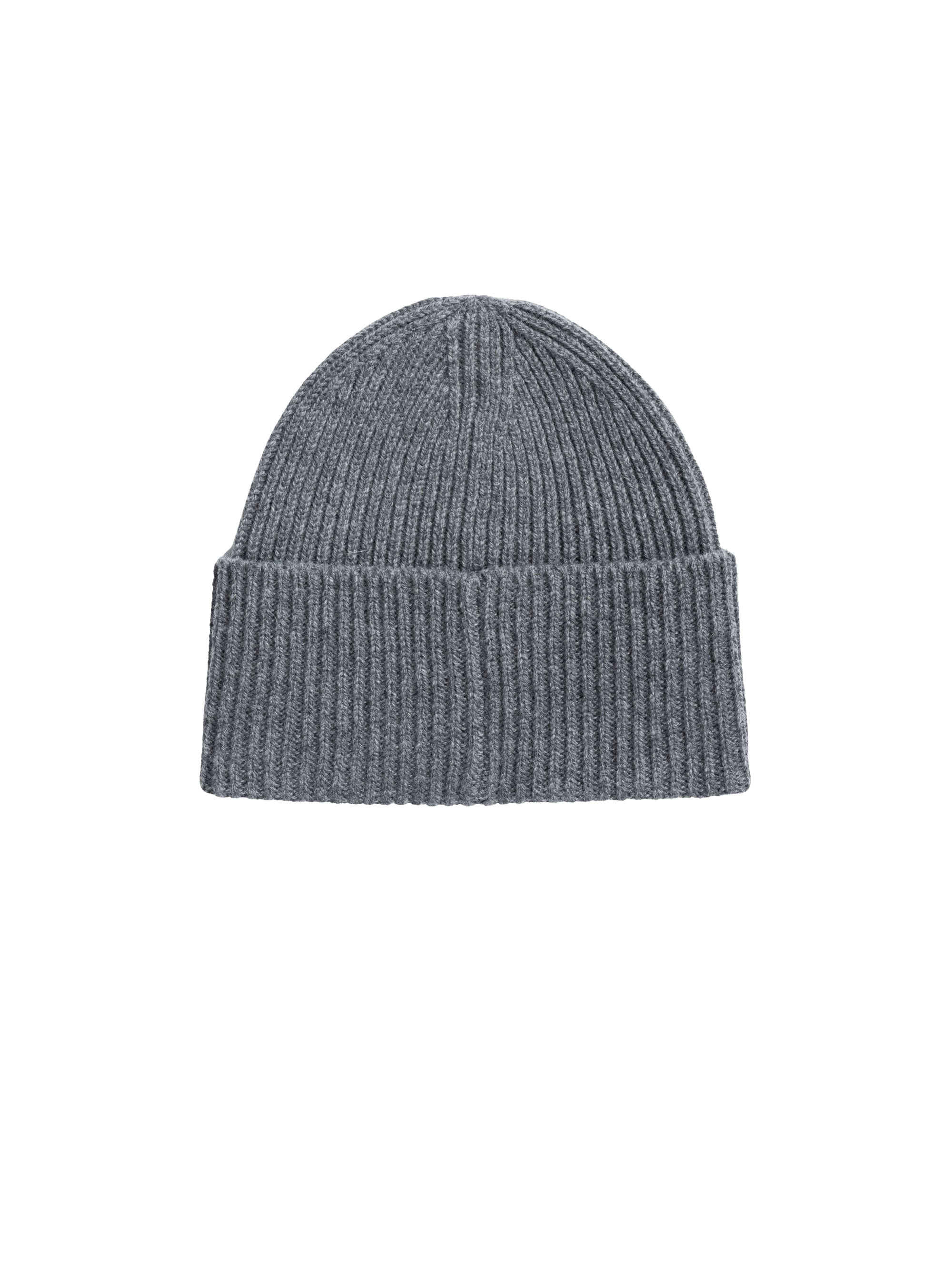 Gray Ribbed Wool Hat