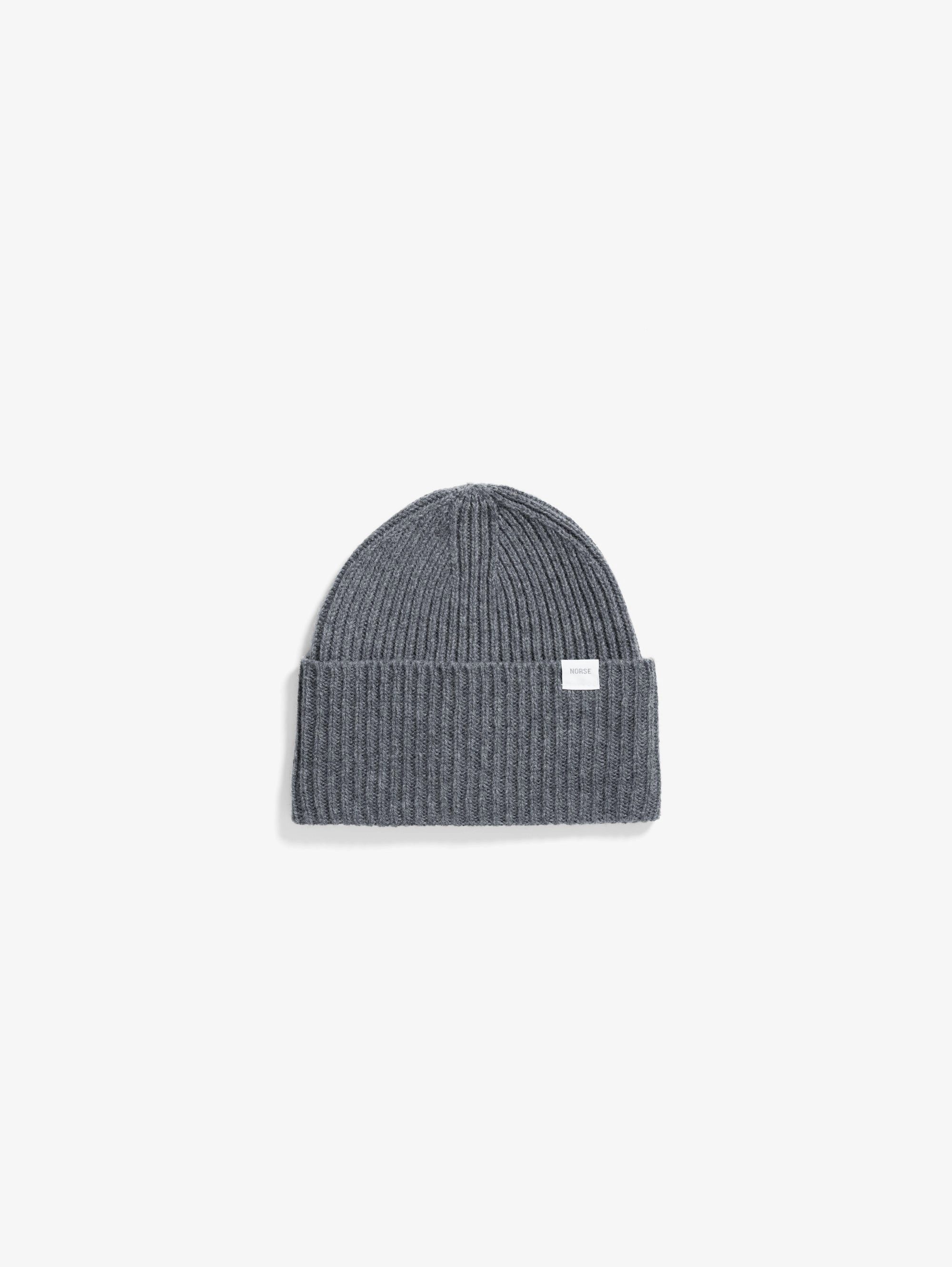 Gray Ribbed Wool Hat