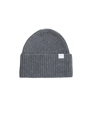 Gray Ribbed Wool Hat