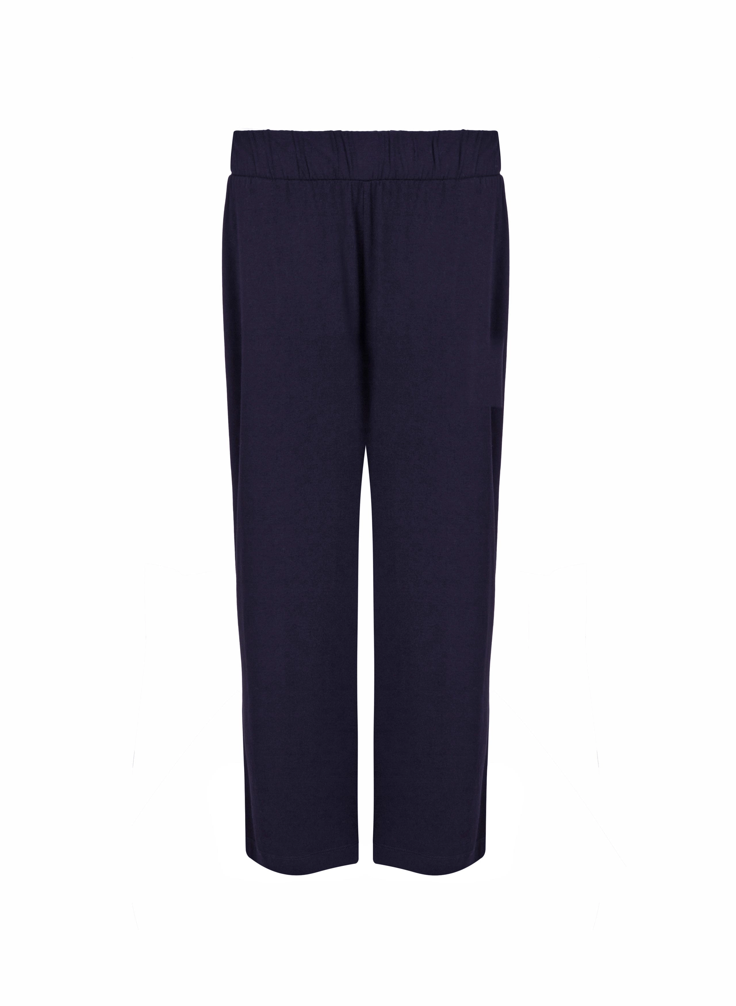 LENZING™ ECOVERO™ Jersey Cropped Palazzo Trousers | Classic Navy