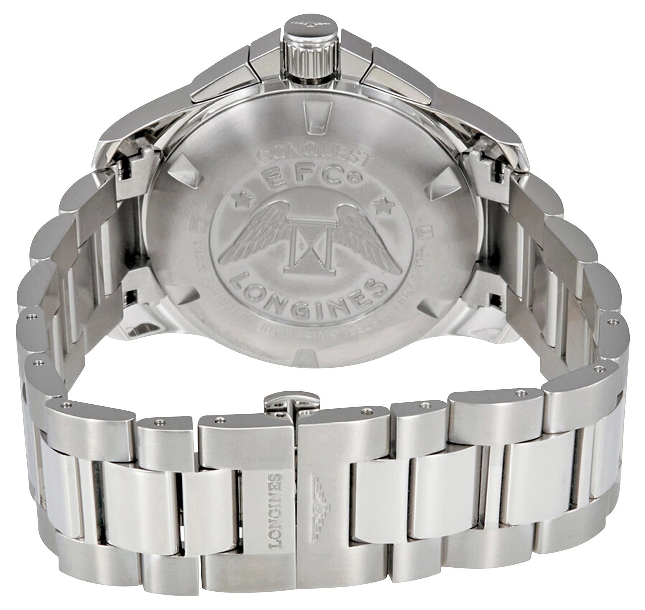 Longines Conquest Automatic Chronograph Stainless Steel Black Dial Date Divers Mens Watch L3.801.4.56.6
