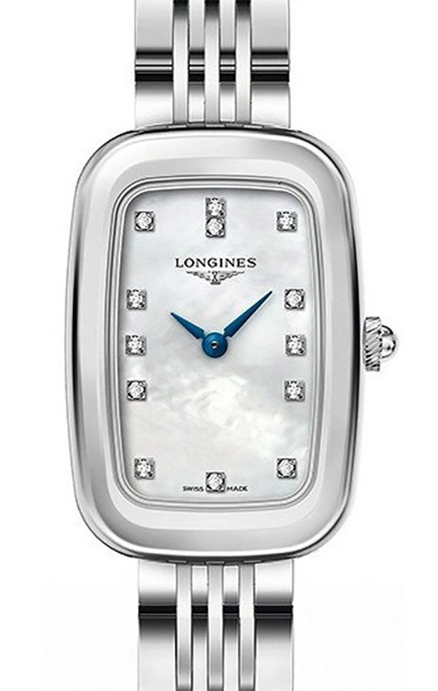 Longines Equestrian Stainless Steel Mother-Of-Pearl Dial Diamonds Quartz Womens Watch L6.140.4.87.6