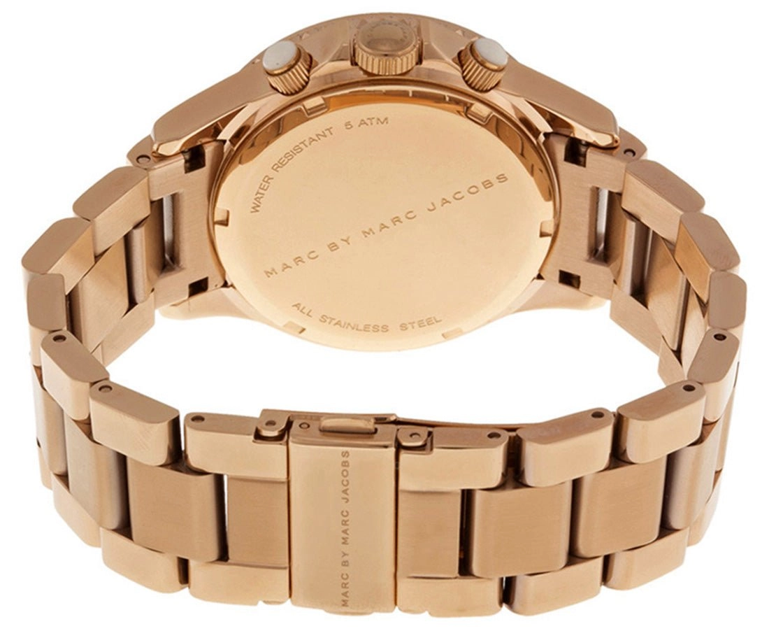 Marc by Marc Jacobs Rock Chronograph Champagne Dial Date Rose Gold Tone Stainless Steel Unisex Watch MBM3156