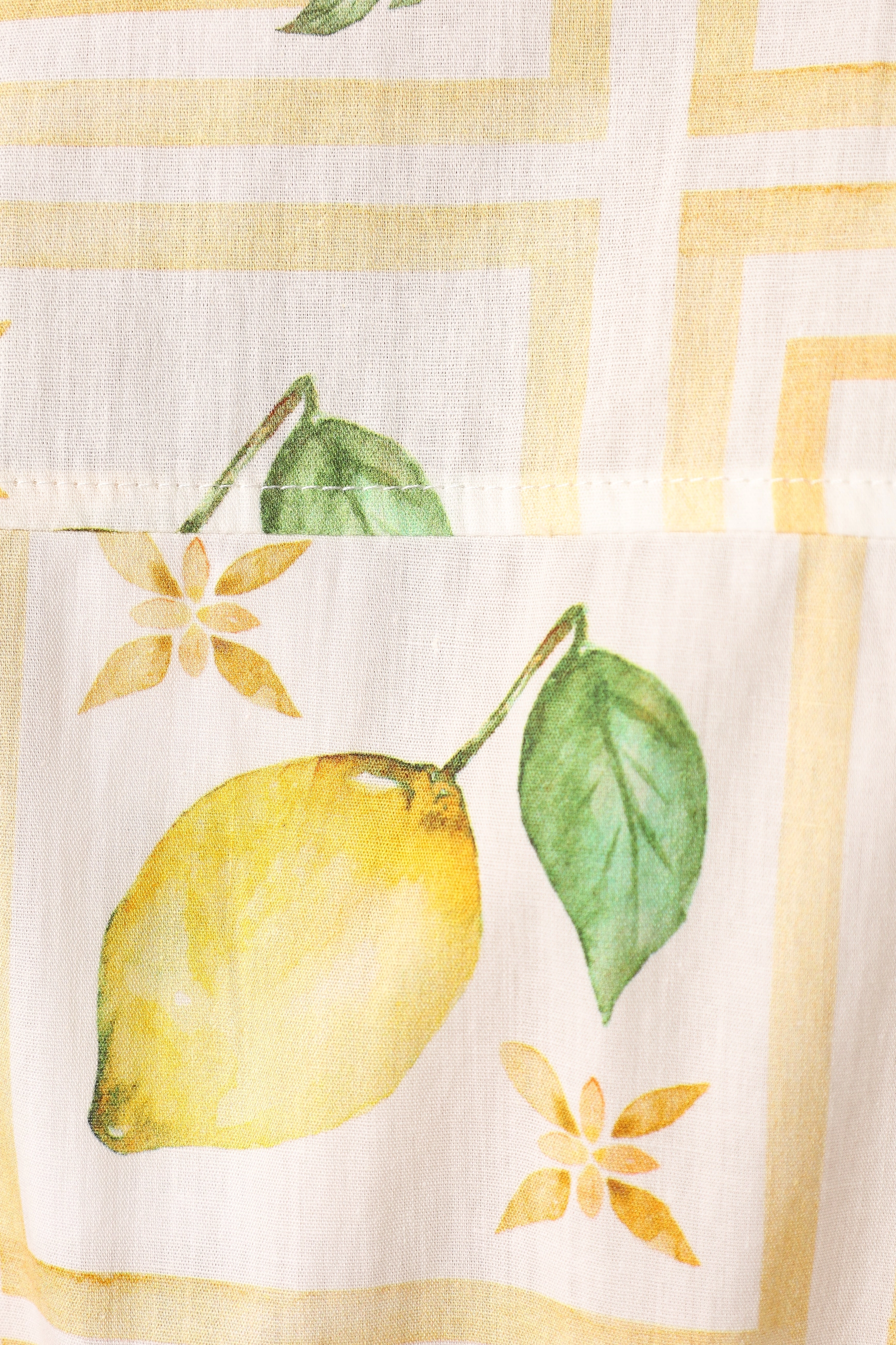 Mattina Tie Waist Playsuit - Lemon Print