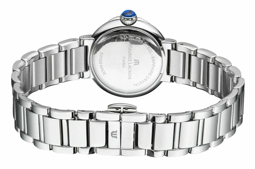 Maurice Lacroix Fiaba Stainless Steel Diamonds Mother-of-Pearl Dial Date Quartz Womens Watch FA1003-SD502-170-1