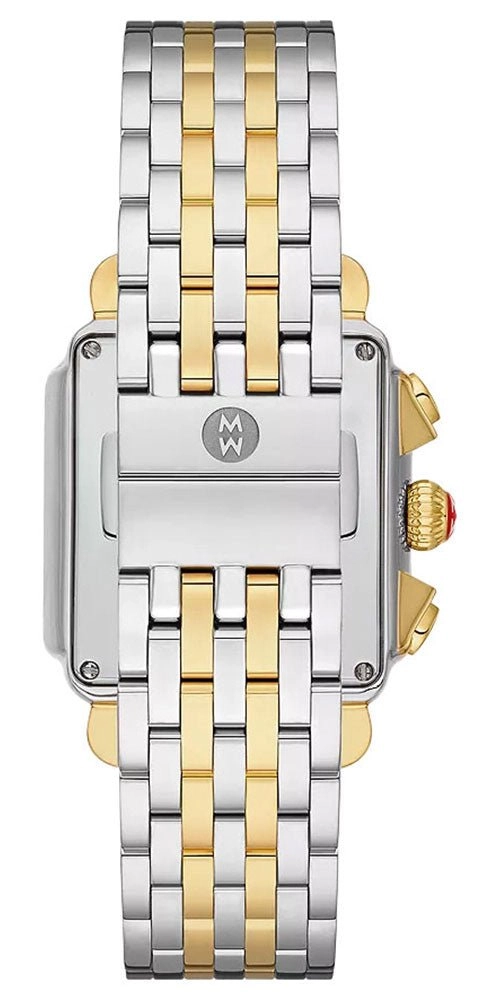 Michele Deco Chronograph Blue Mother-of-Pearl Dial Date Two-Tone Stainless Steel & Diamonds Womens Watch MWW06A000809