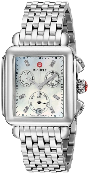 Michele Deco Chronograph Day/Date Stainless Steel Diamonds Womens Watch MWW06P000014