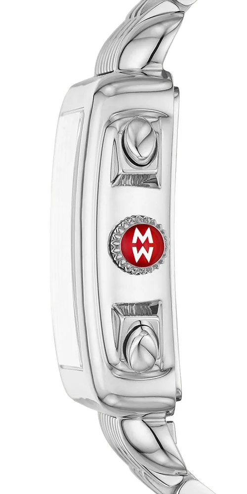 Michele Deco Chronograph Stainless Steel Diamonds Mother-of-Pearl Dial Date Womens Watch MWW06A000778