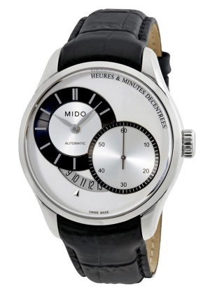 Mido Belluna II Heures & Minutes Decentrees Automatic Black Leather Strap Men's Watch M024.444.16.031.00
