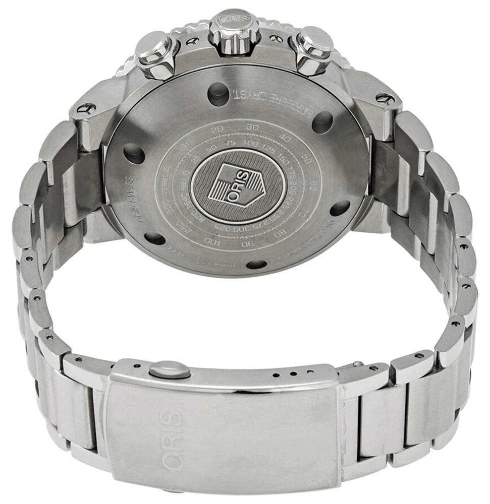 Oris Aquis Automatic Chronograph Stainless Steel Blue Dial Date Divers Mens Watch 774 7743 4155-MB