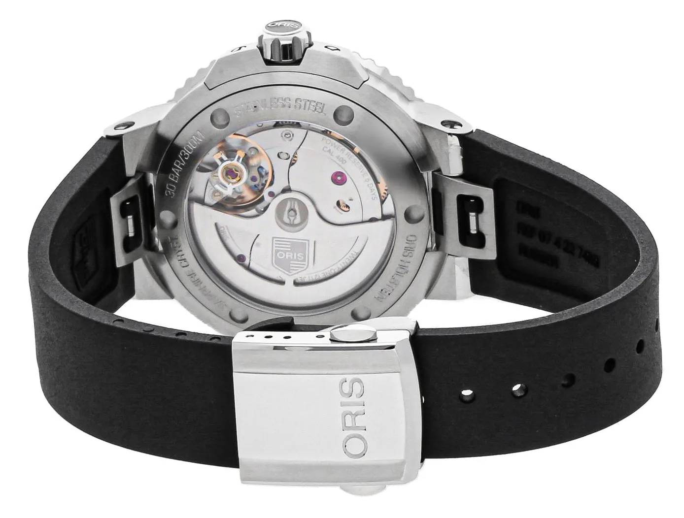 Oris Aquis Automatic Stainless Steel Gray Dial Black Rubber Strap Date Divers Mens Watch 400 7769 4154-07 4 22 74FC