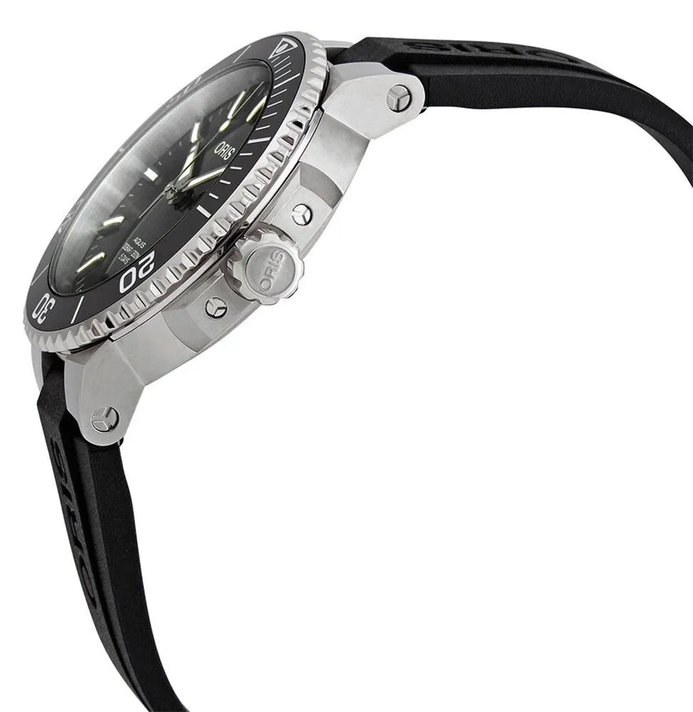 Oris Aquis Automatic Stainless Steel Gray Dial Black Rubber Strap Date Divers Mens Watch 400 7769 4154-07 4 22 74FC