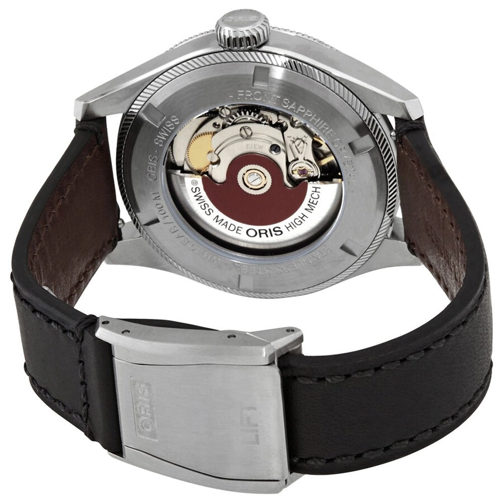 Oris Big Crown ProPilot Automatic Stainless Steel Blue Dial Black Leather Strap Date Mens Watch 751 7761 4065-07 6 20 08LC