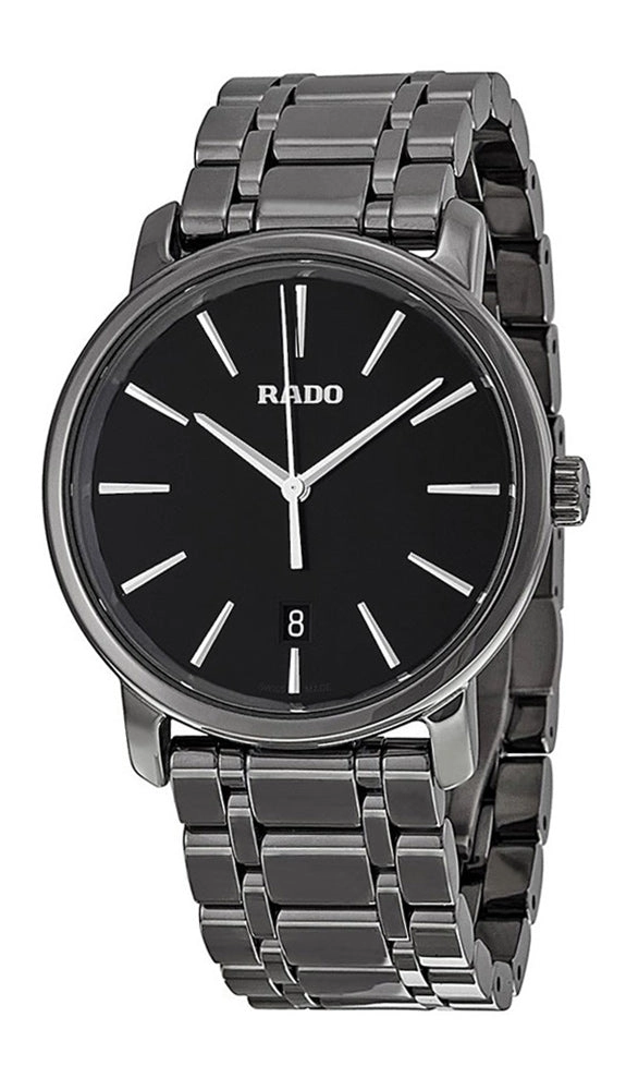 Rado DiaMaster XL R14072177 Ceramic Mens Watch Silver-tone Hands Plasma Ceramic Case Analog Dial Quartz