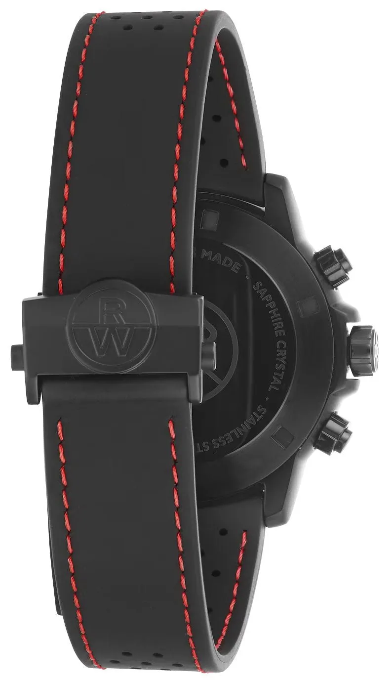 Raymond Weil Tango Chronograph Black PVD Black/Red Dial Black Rubber Strap Date Divers Quartz Mens Watch 8570-BKR-05240