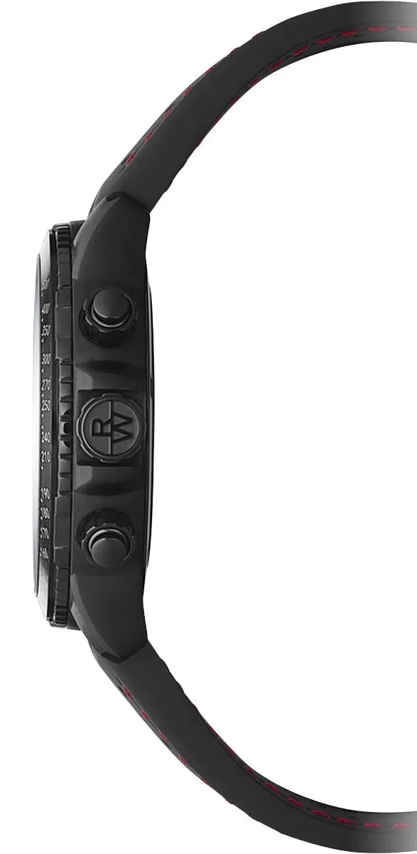 Raymond Weil Tango Chronograph Black PVD Black/Red Dial Black Rubber Strap Date Divers Quartz Mens Watch 8570-BKR-05240