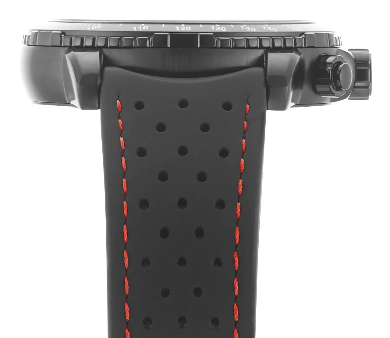 Raymond Weil Tango Chronograph Black PVD Black/Red Dial Black Rubber Strap Date Divers Quartz Mens Watch 8570-BKR-05240
