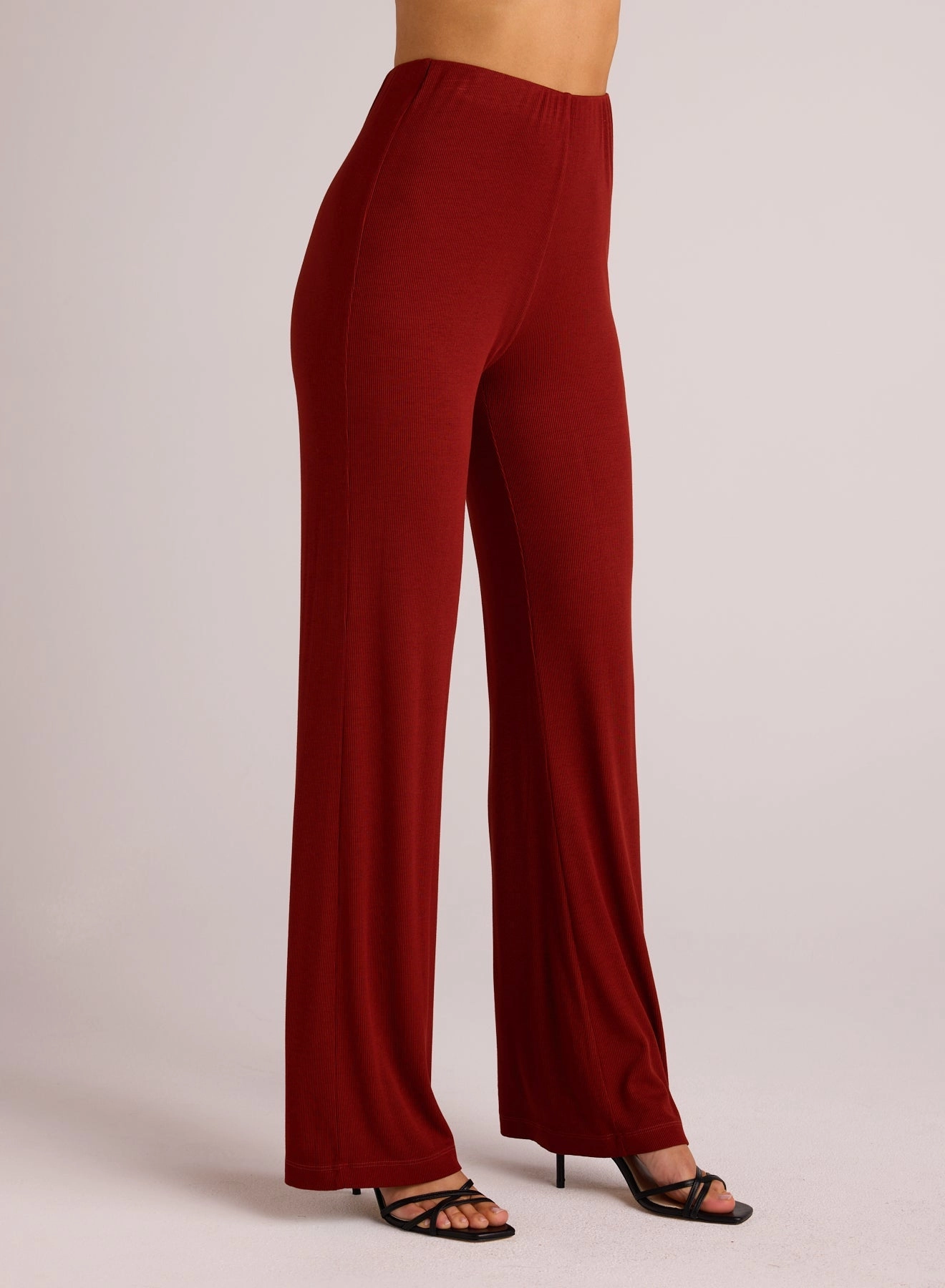 Rib Wide Leg - Rustic Red