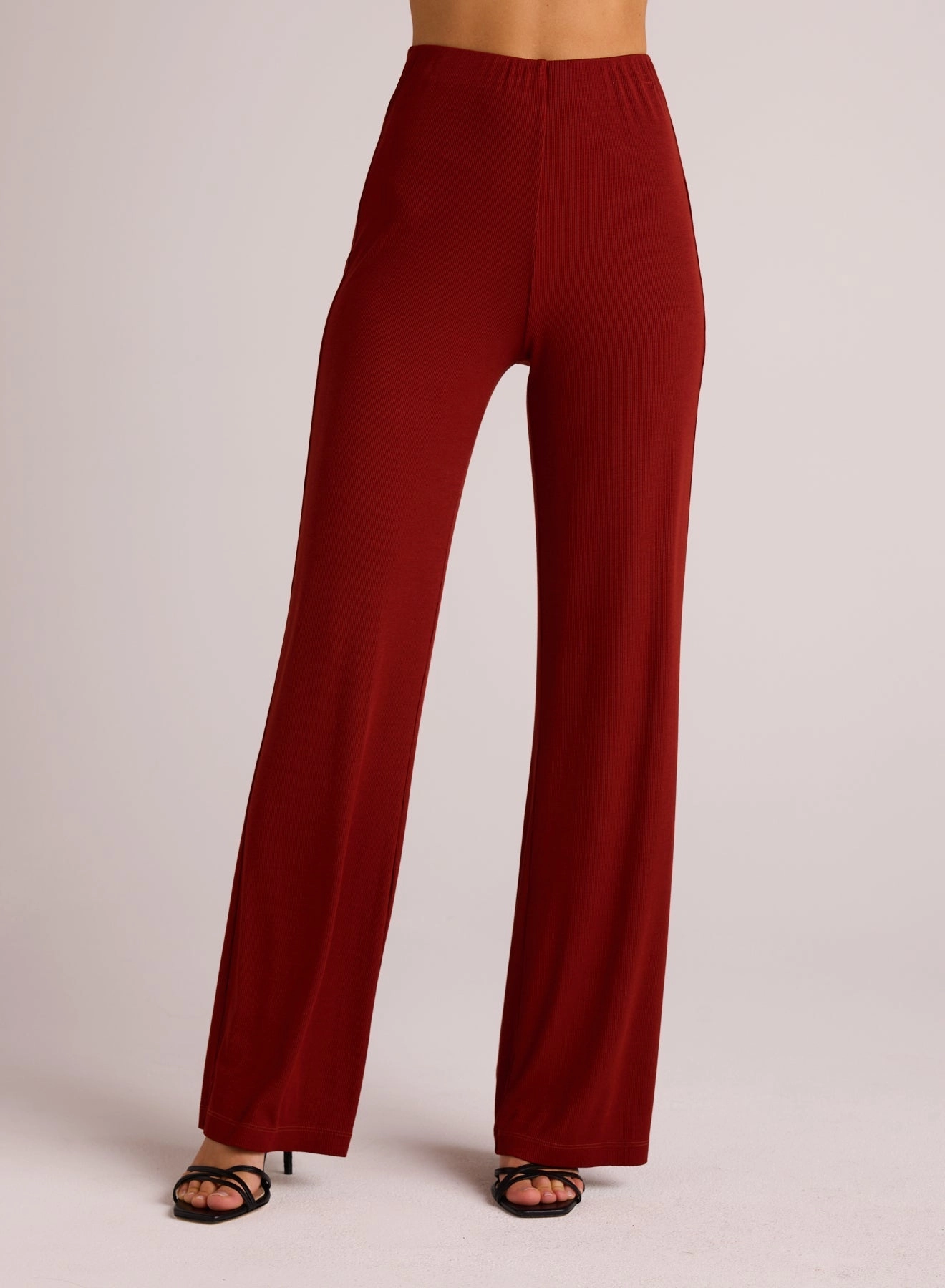Rib Wide Leg - Rustic Red