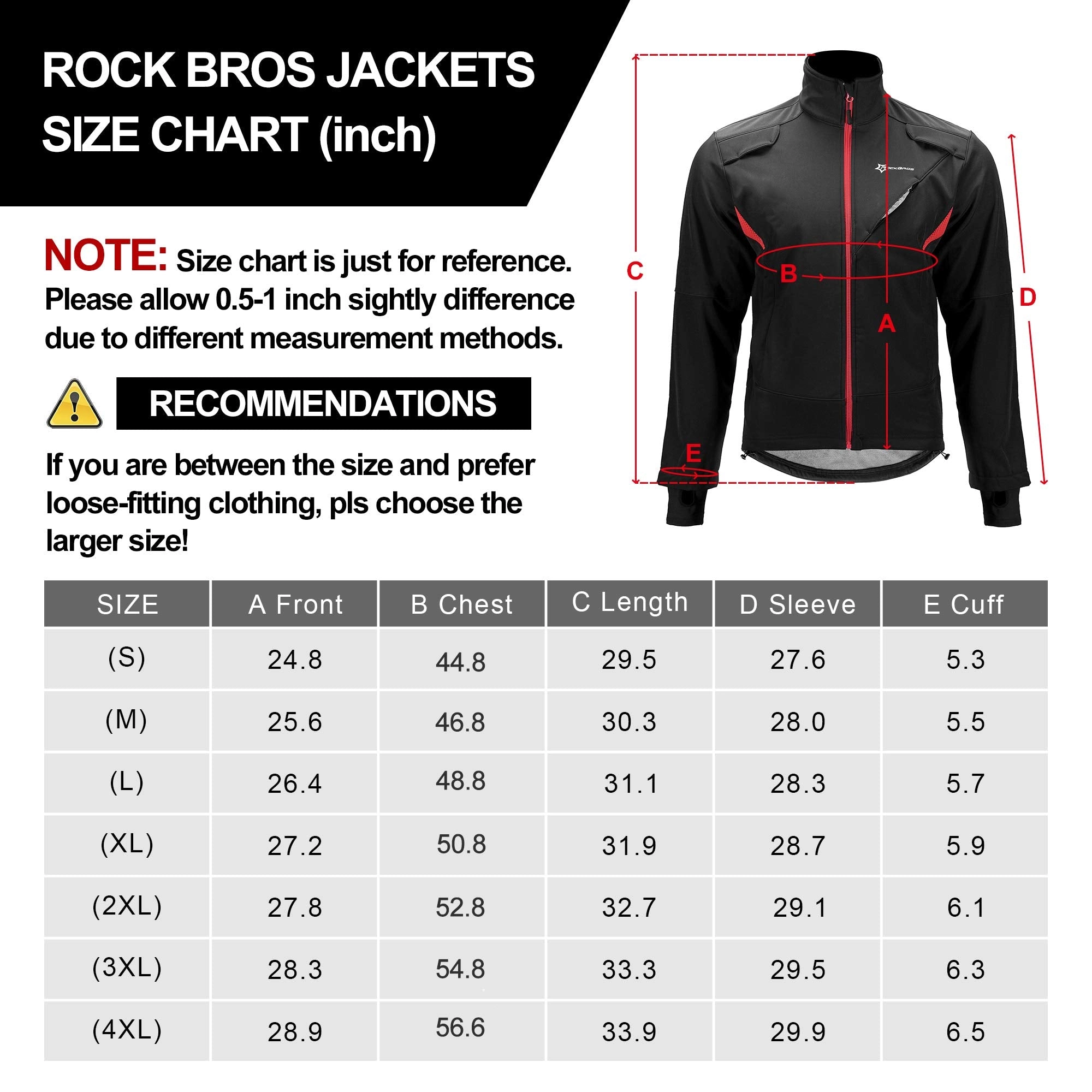 ROCKBROS Winter Cycling Jacket Thermal Fleece Windproof Jacket Running Biking Hiking