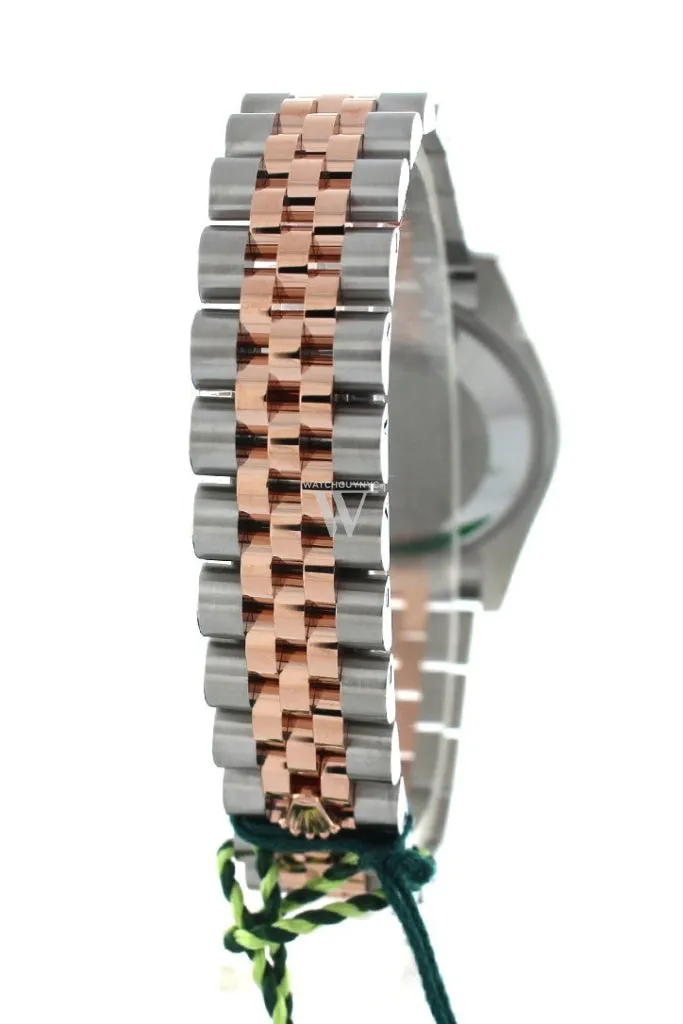 Rolex Datejust 31 Chocolate Roman Large VI Diamond Dial Fluted Bezel 18K Rose Gold Two Tone Jubilee Ladies Watch 178271 Pre-owned