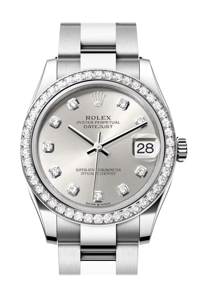 Rolex Datejust 31 Silver Diamond Dial Ladies Watch 278384RBR 278384RBR-0033