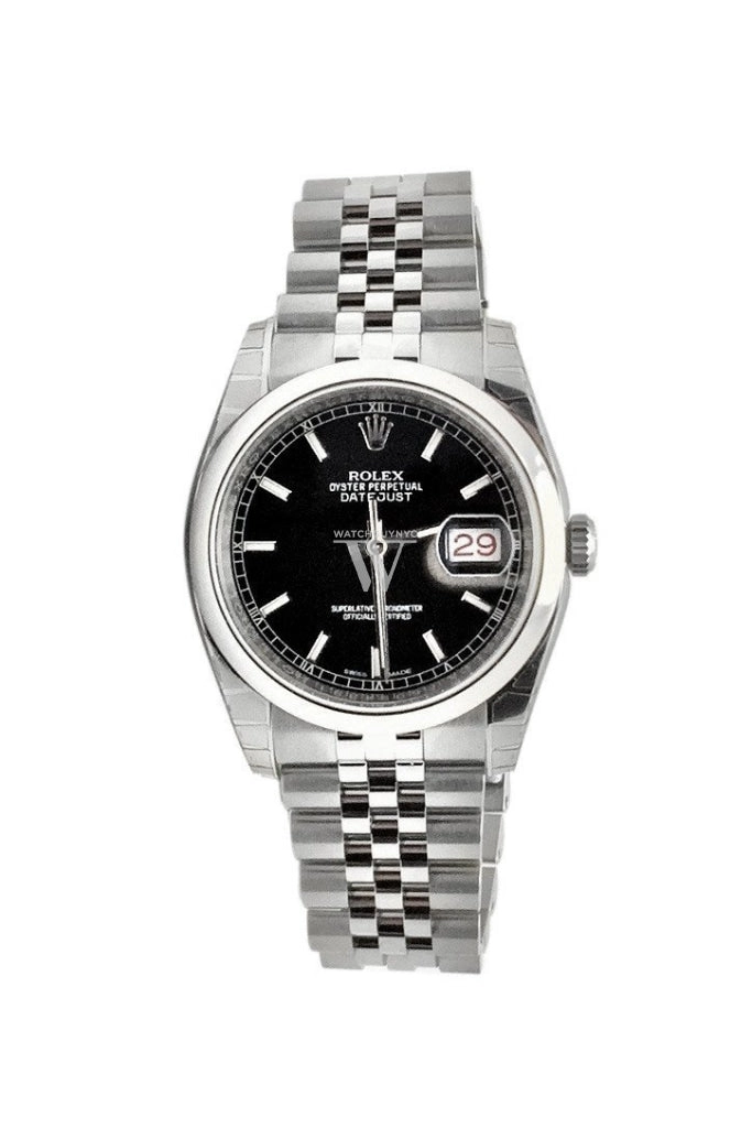 ROLEX Datejust 36 Black Dial Steel Jubilee Mens Watch 116200 Pre-owned
