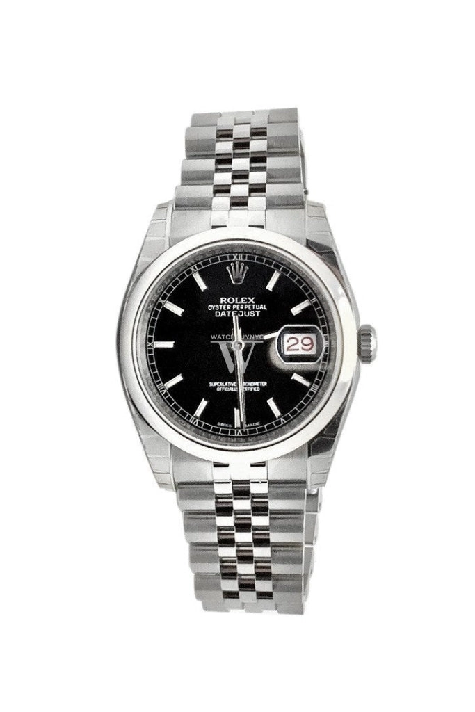 ROLEX Datejust 36 Black Dial Steel Jubilee Mens Watch 116200 Pre-owned