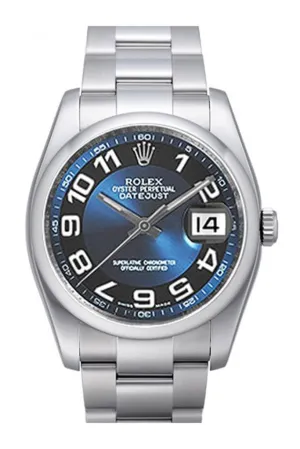 Rolex Datejust 36 Blue Black Ring Dial Stainless Steel Oyster Men's Watch 116200 Pre-owned