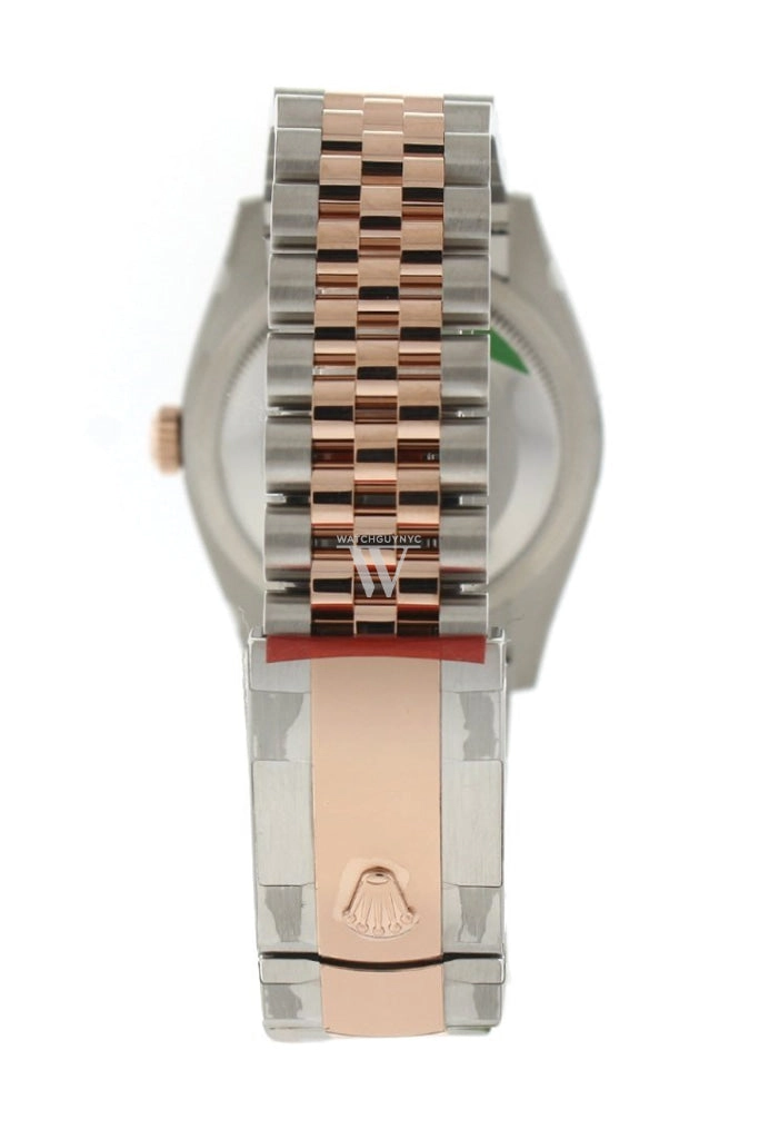 Rolex Datejust 36 White Roman Dial Dome Rose Gold Two Tone Jubilee Watch 126201 NP