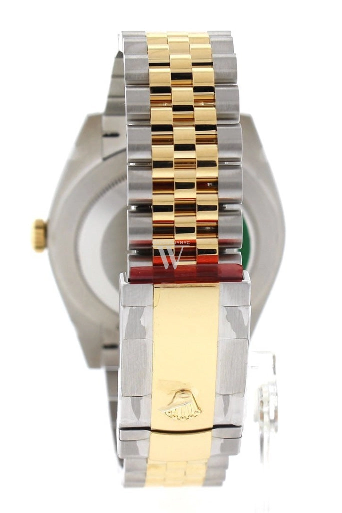 Rolex Datejust 41 Mother of Pearl Diamond Dial Fluted Bezel 18k Yellow Gold Jubilee Mens Watch 126333
