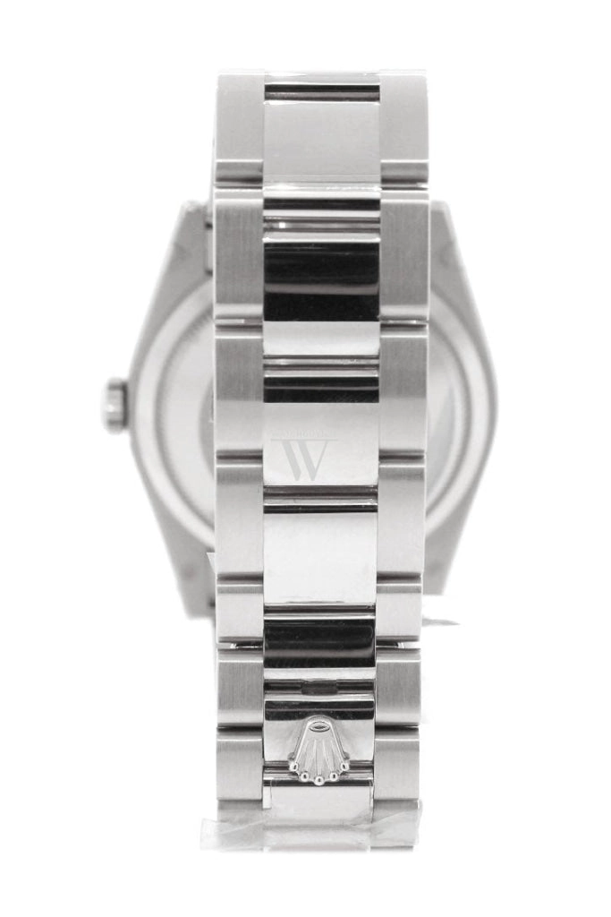 Rolex Day-Date 36 Black mother-of-pearl set with Diamonds Dial Fluted Bezel Oyster White Gold Watch 118239
