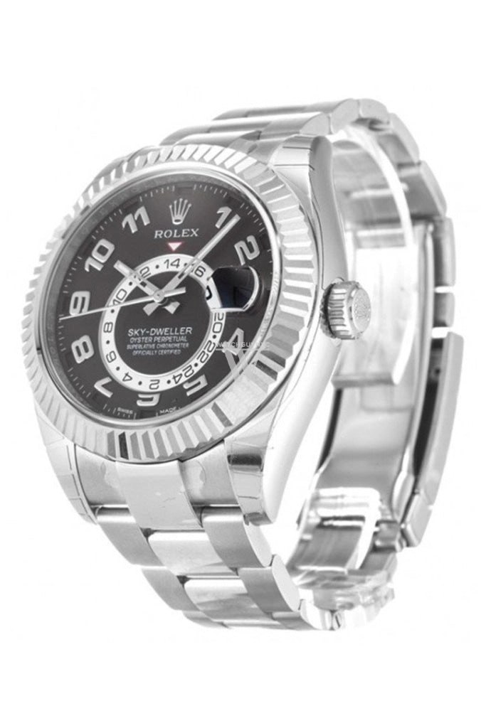 ROLEX Sky-Dweller 42 Black Dial 18K White Gold Men's Watch 326939