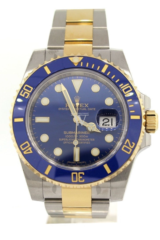 ROLEX Submariner Date 40 Blue Dial Gold and Steel Watch 116613LB 116613