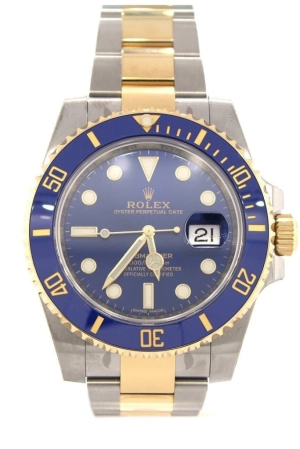ROLEX Submariner Date 40 Blue Dial Gold and Steel Watch 116613LB 116613