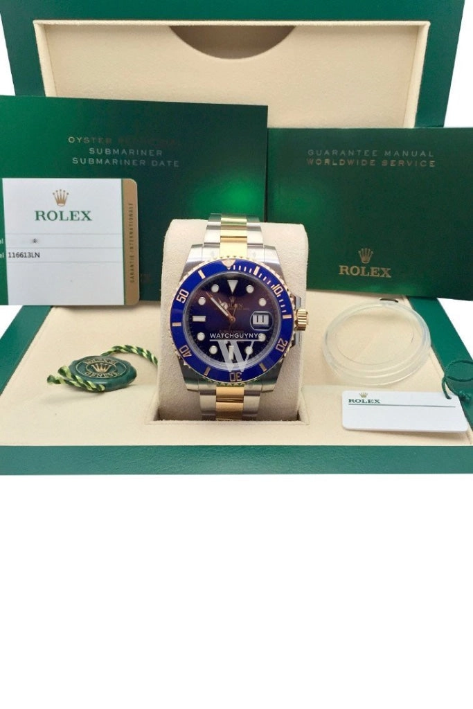 ROLEX Submariner Date 40 Blue Dial Gold and Steel Watch 116613LB 116613