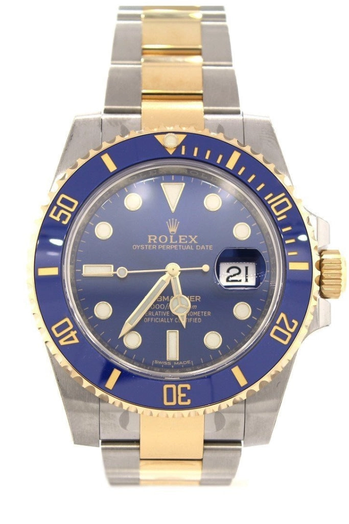 ROLEX Submariner Date 40 Blue Dial Gold and Steel Watch 116613LB 116613