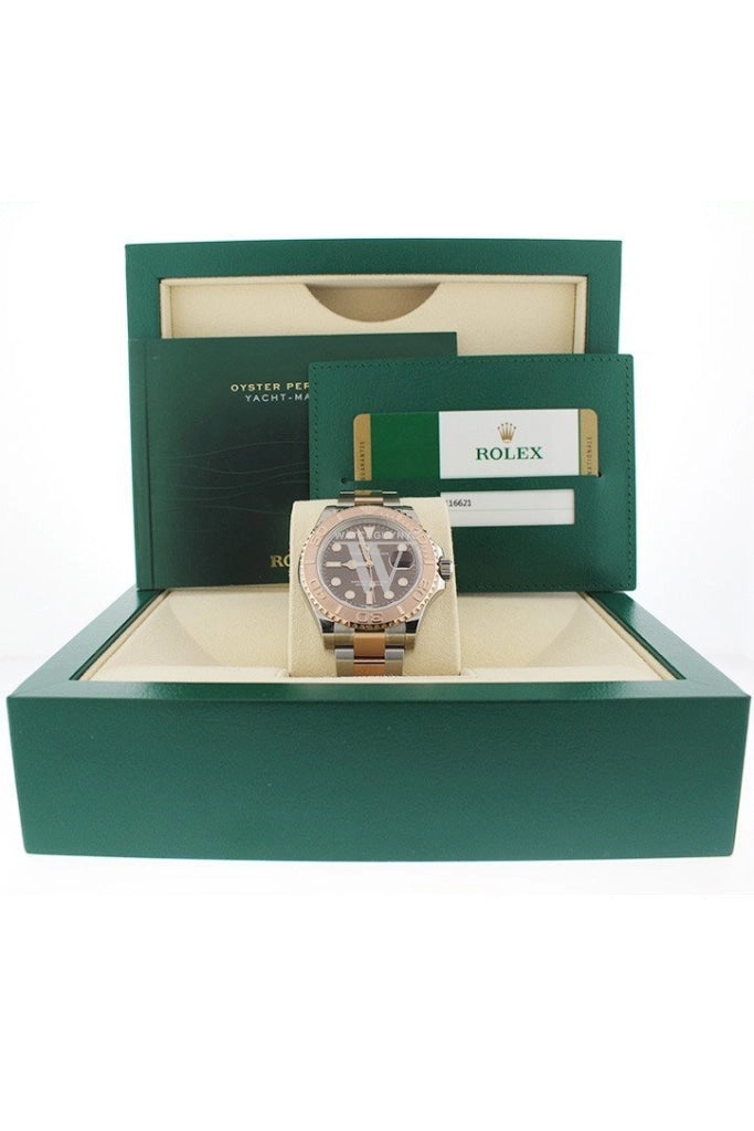 ROLEX YACHT-MASTER 40 Chocolate Dial 18k Rose Gold Mens Watch 116621