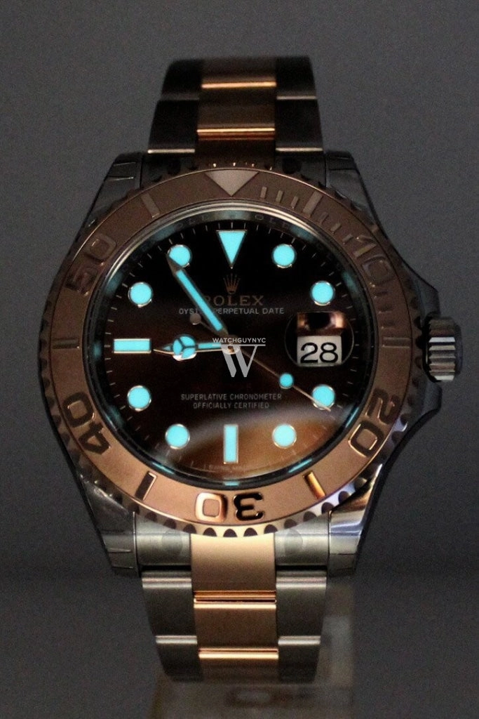 ROLEX YACHT-MASTER 40 Chocolate Dial 18k Rose Gold Mens Watch 116621