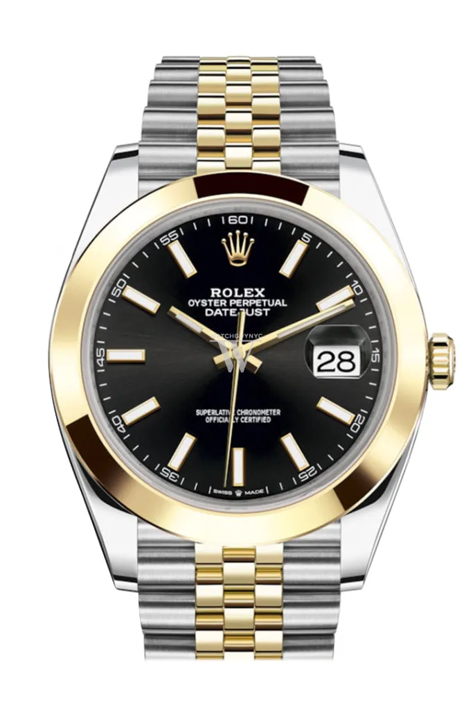 Rolex Datejust 41 Black Dial Steel and 18K Yellow Gold Jubilee Men's Watch 126303