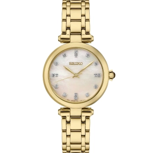 Seiko Diamond Collection Gold-Tone Quartz Watch with Diamonds, SRZ536